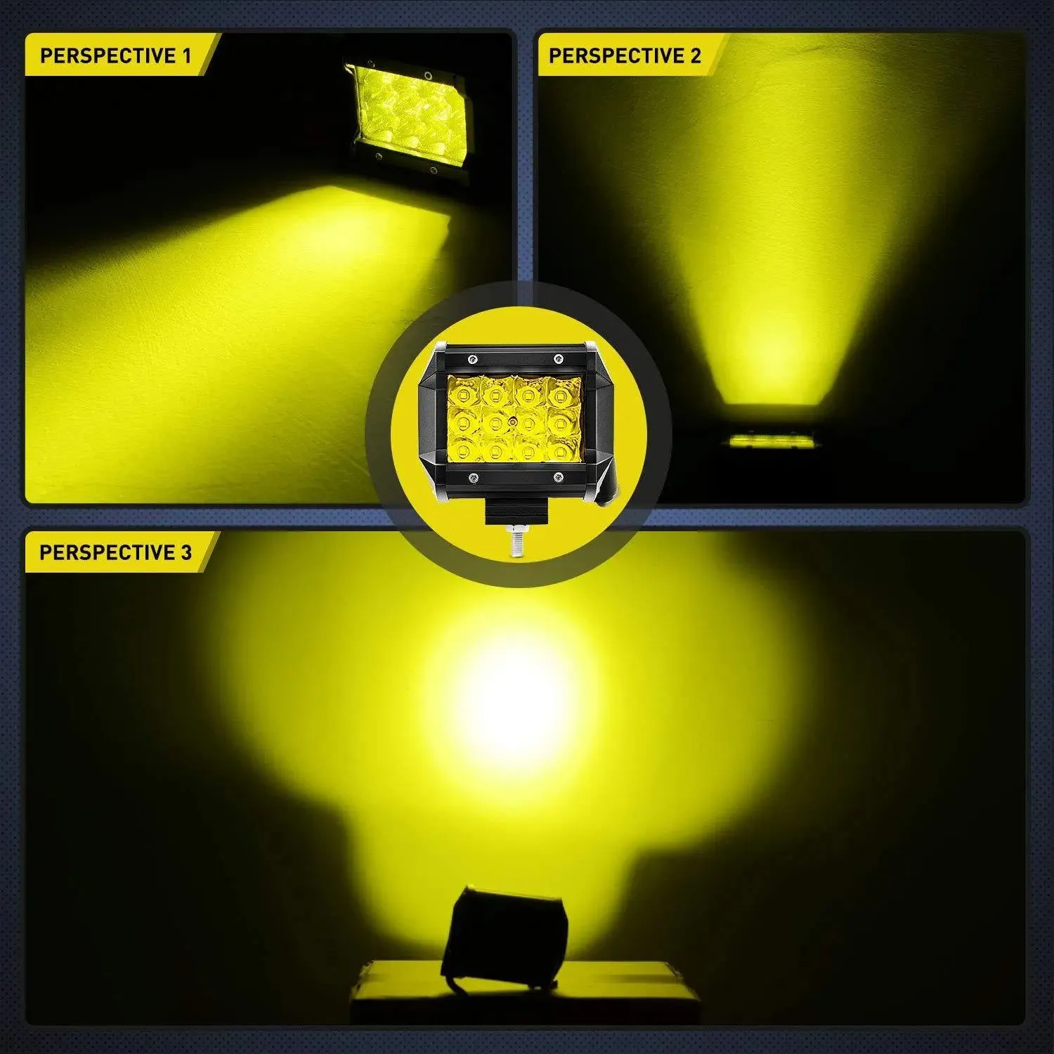 4 Inch 36W 3600LM Amber Triple Row Spot Led Pods (Pair)