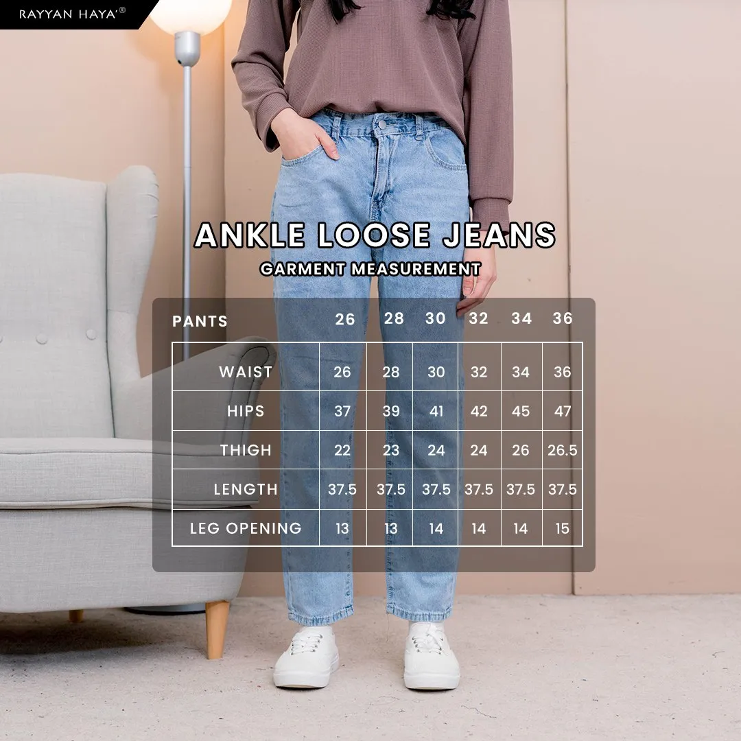Ankle Loose Jeans  (Blue)