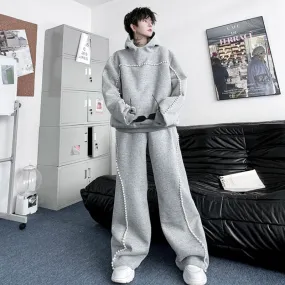Beads Decor Hooded Pants Set