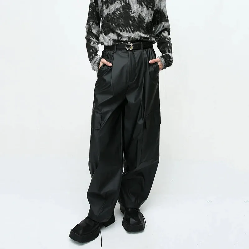 Black Pleated Style Loose Pants