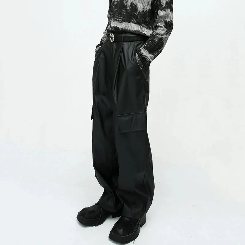 Black Pleated Style Loose Pants