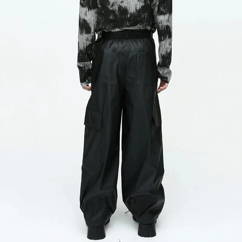 Black Pleated Style Loose Pants