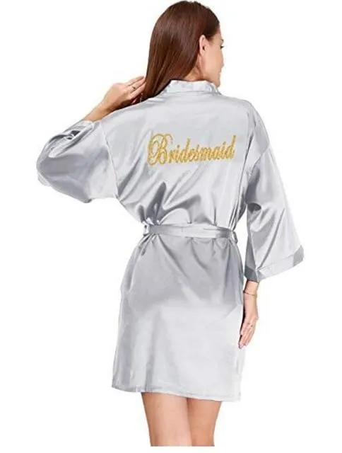 Bridesmaid robes Sleepwear Robe Wedding Bride Bridesmaid Robes Pyjama Robe Female nightwear Bathrobe Nightdress Nightgown