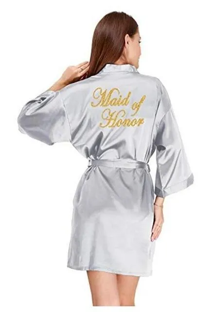 Bridesmaid robes Sleepwear Robe Wedding Bride Bridesmaid Robes Pyjama Robe Female nightwear Bathrobe Nightdress Nightgown