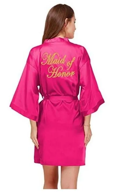 Bridesmaid robes Sleepwear Robe Wedding Bride Bridesmaid Robes Pyjama Robe Female nightwear Bathrobe Nightdress Nightgown