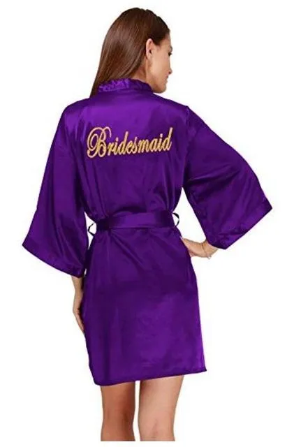 Bridesmaid robes Sleepwear Robe Wedding Bride Bridesmaid Robes Pyjama Robe Female nightwear Bathrobe Nightdress Nightgown