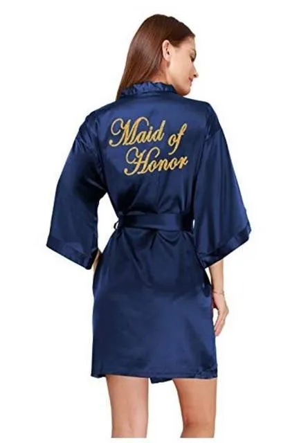 Bridesmaid robes Sleepwear Robe Wedding Bride Bridesmaid Robes Pyjama Robe Female nightwear Bathrobe Nightdress Nightgown