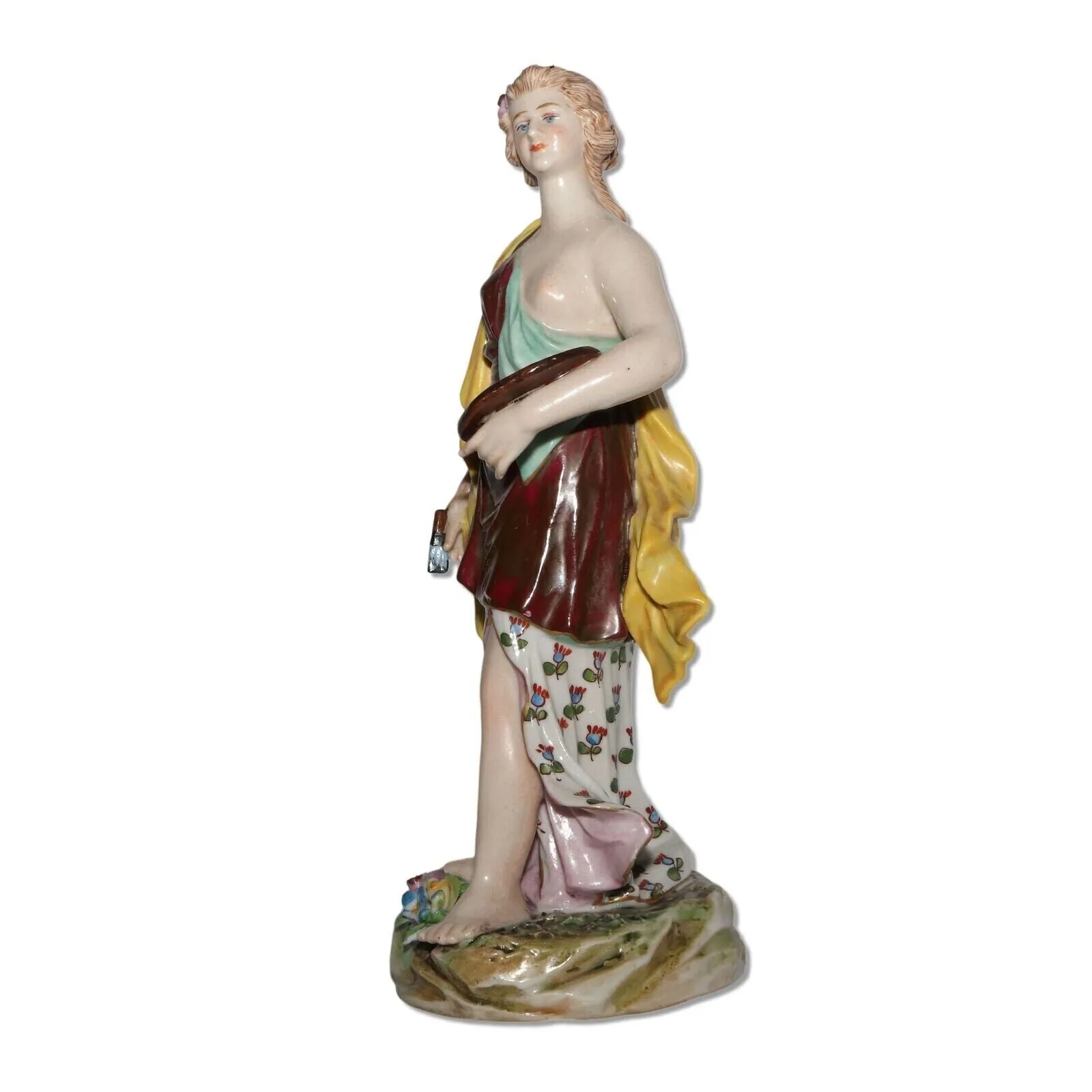 Carl Thieme Potschappel Dresden Porcelain 8" Figurine Semi-Nude Artist 1890's