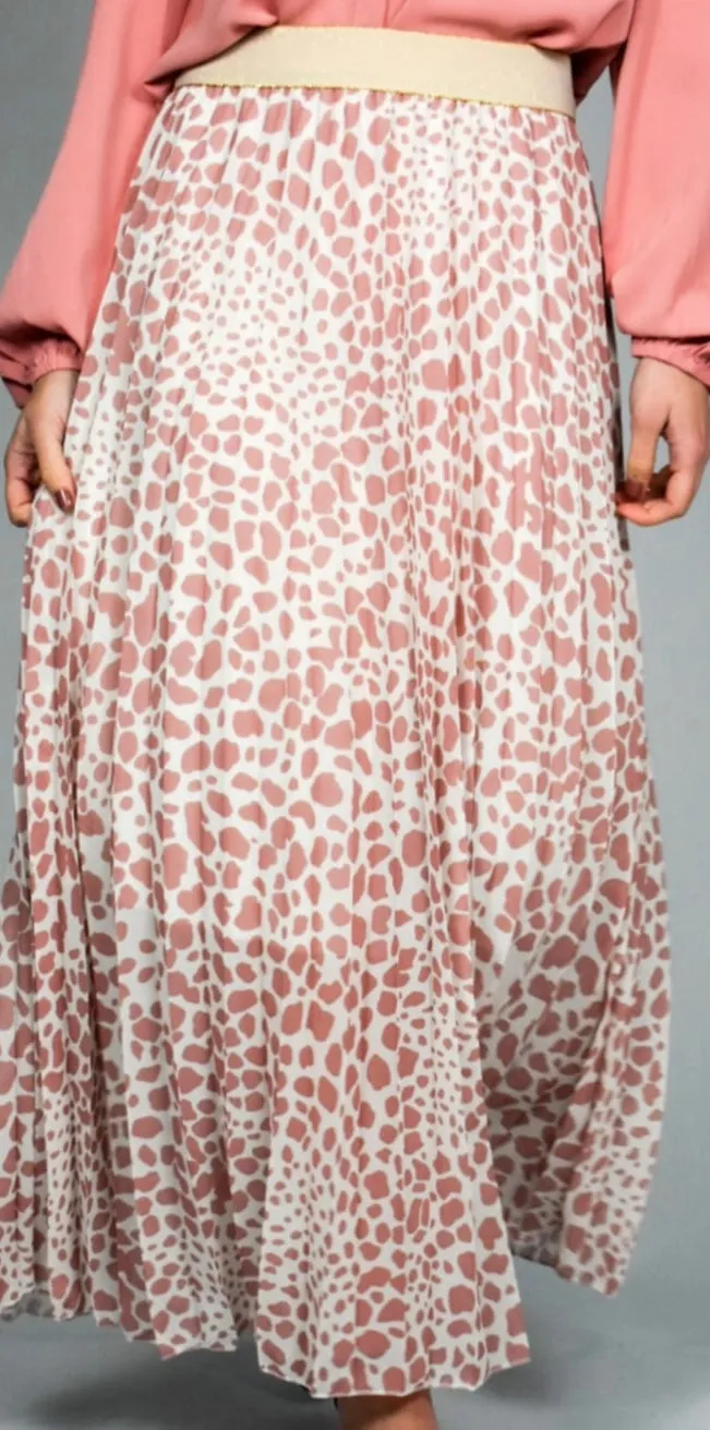 Chiffon Pleat Maxi Skirt