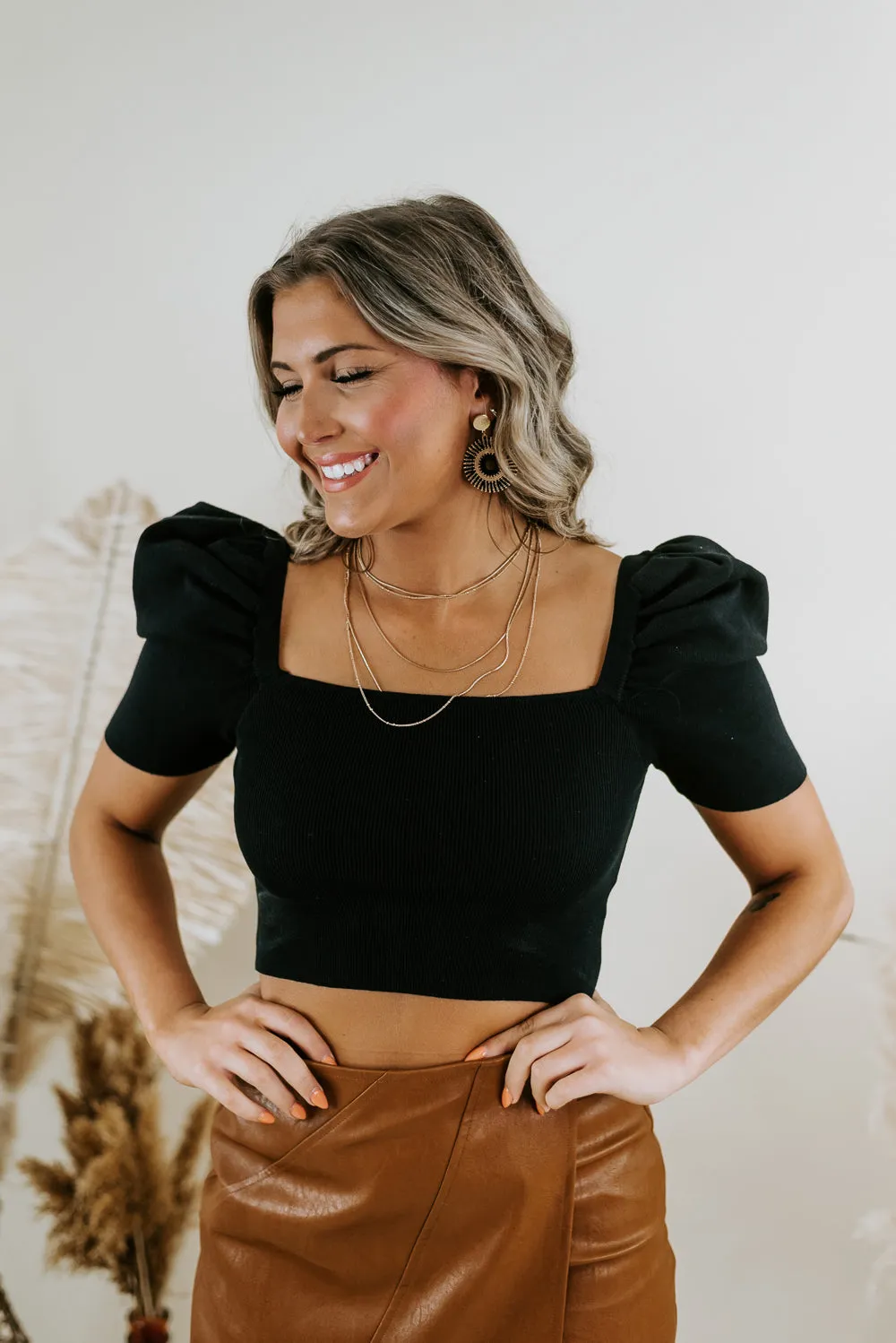 First Choice Puff Sleeve , Black