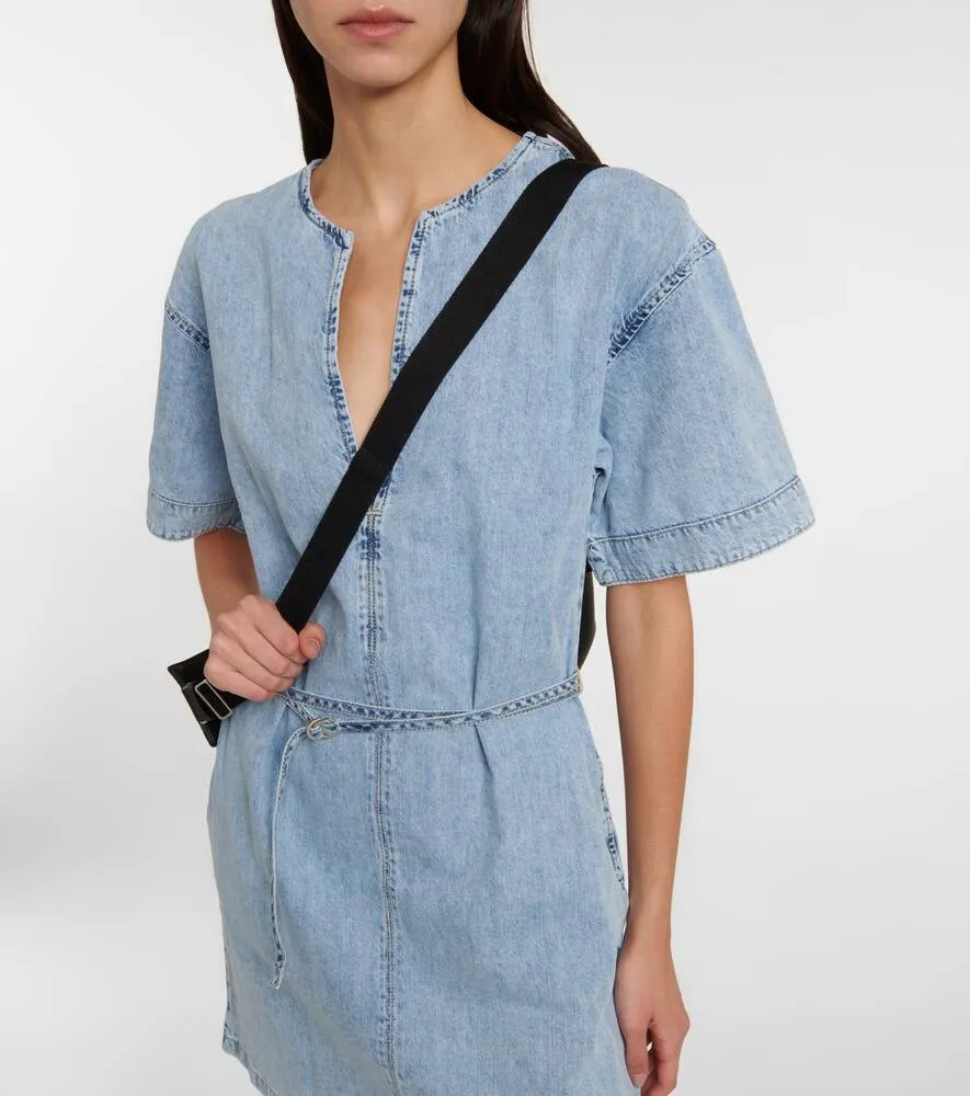 Frame Kaftan denim minidress
