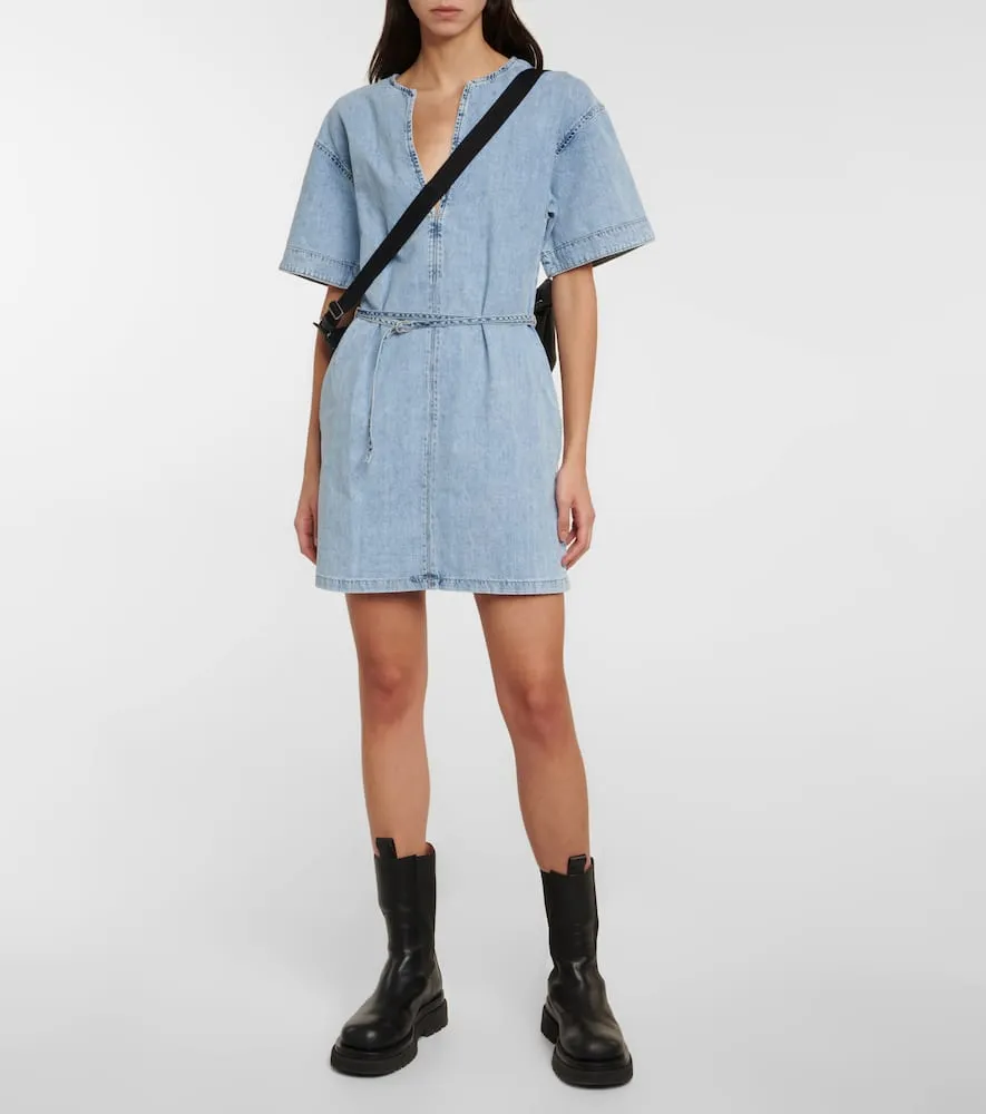Frame Kaftan denim minidress