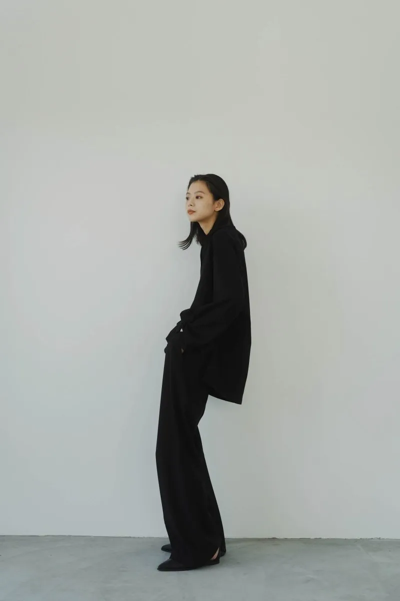 label loose pants(unisex)/black