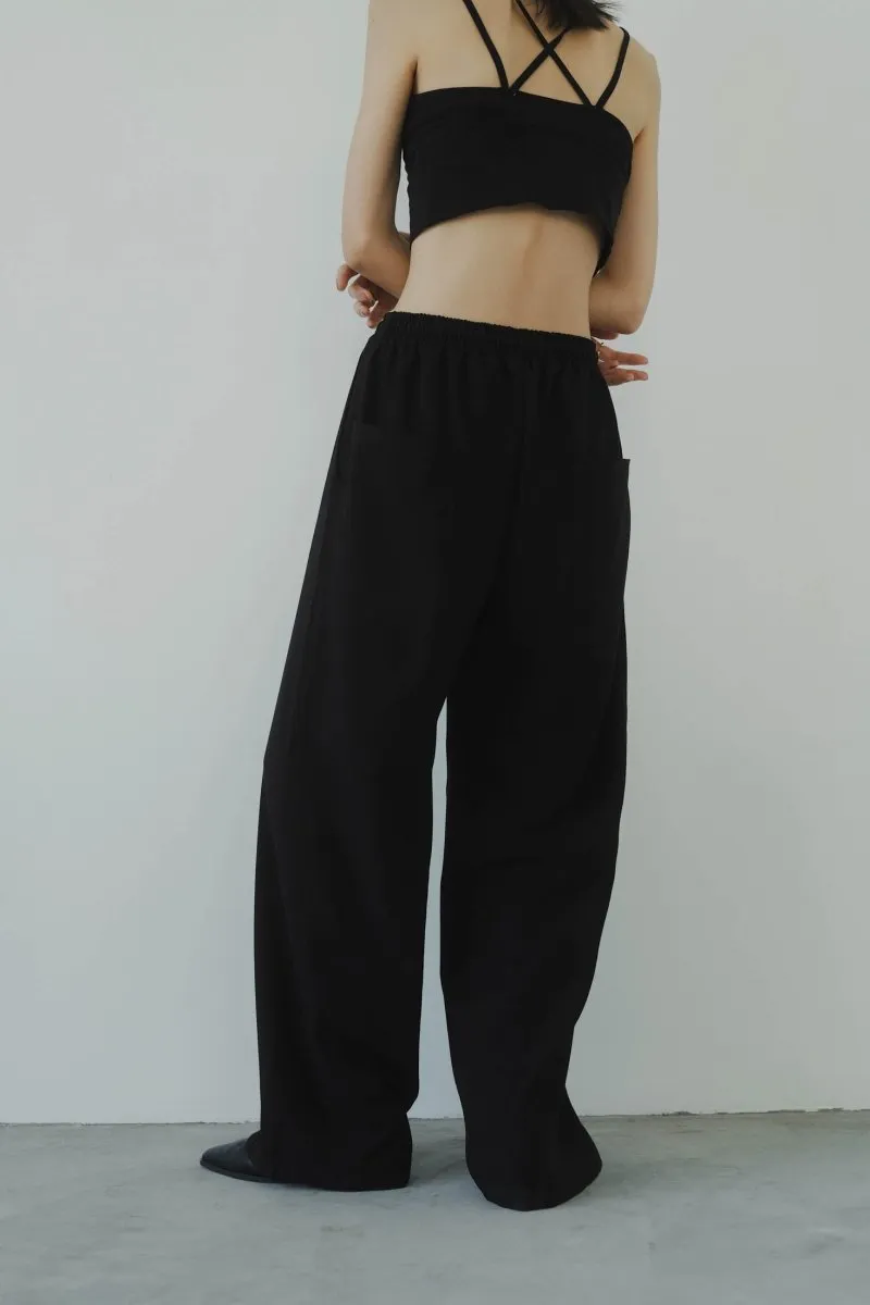 label loose pants(unisex)/black