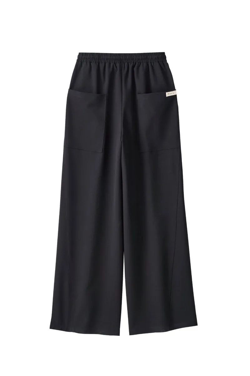 label loose pants(unisex)/black