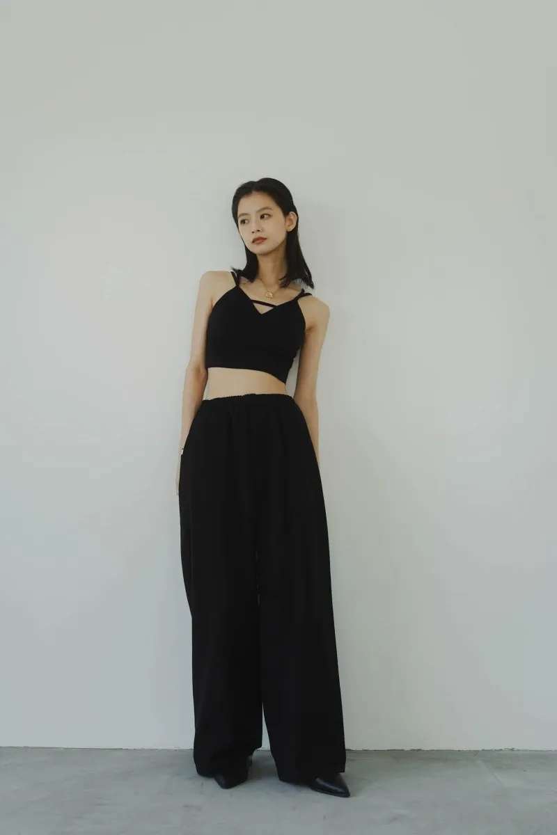 label loose pants(unisex)/black