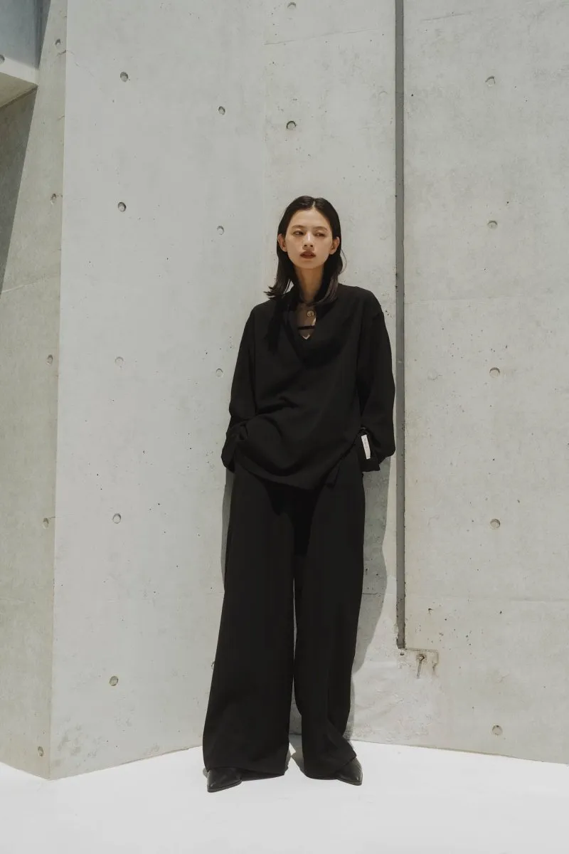 label loose pants(unisex)/black