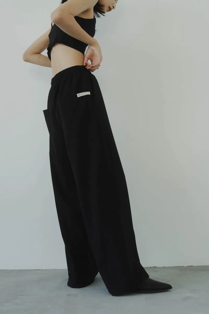 label loose pants(unisex)/black
