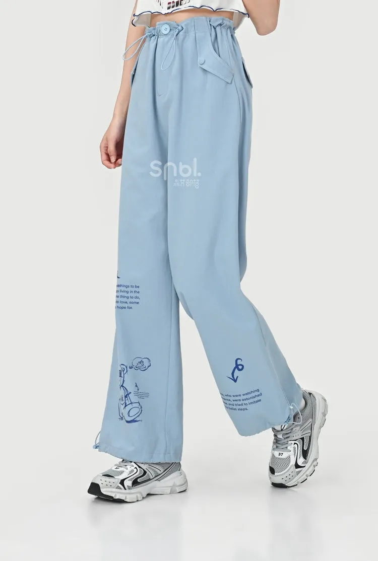 Summer Cartoon Bear Print Loose Thin Jeans