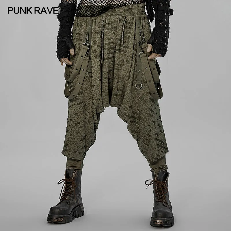 WK-525DQM Dark loose crotch pants
